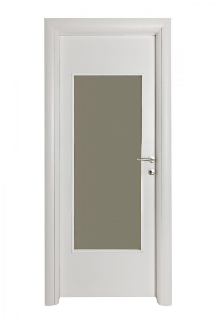 Sobna vrata CPL folija bela sa ogromnim staklom