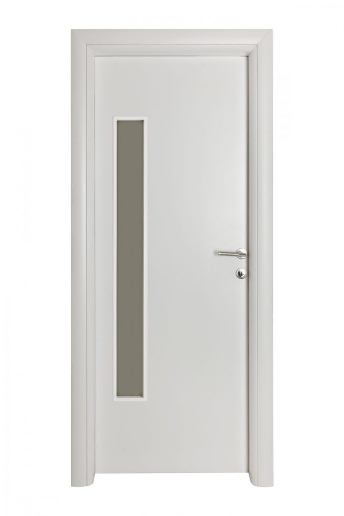 Sobna vrata CPL folija bela sa dugačkim staklom