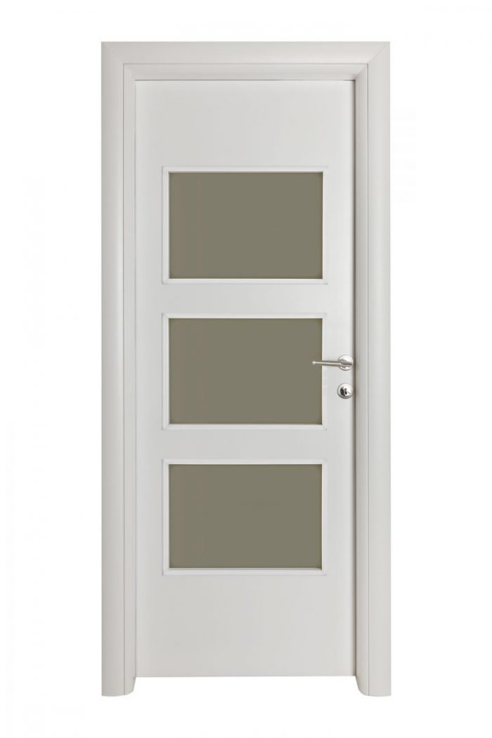 Sobna vrata CPL folija bela sa 3 stakla