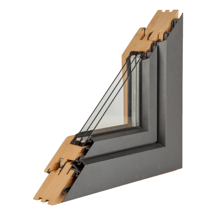 Drvo aluminijum prozori - profil premijum hrast