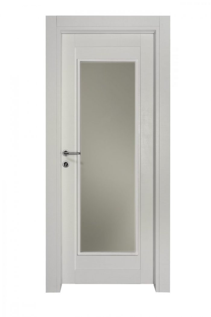 Sobna vrata premijum bela sa velikim staklom