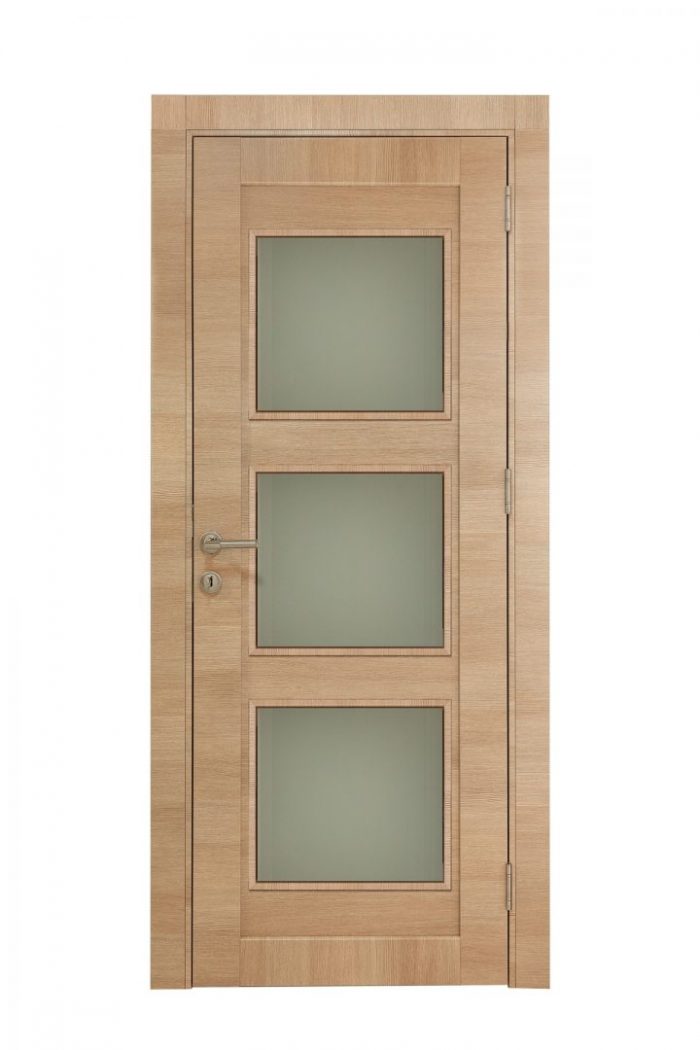 Sobna vrata Premijum svetlo braon sa 3 prozora i okvirom vrata
