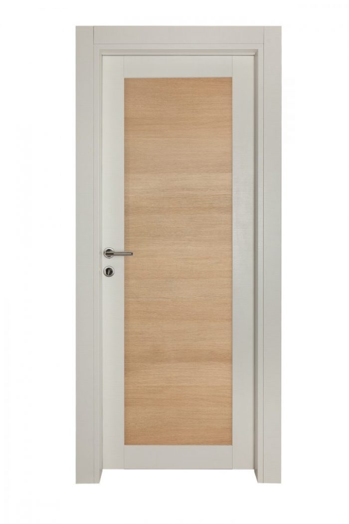 Sobna vrata Premium bela sa svetlo braon sredinom